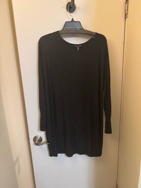 Eileen Fisher Charcoal Round-Neck Tunic
